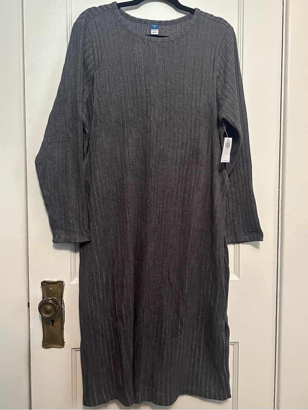 NWT Old Navy Ribbed Knit Nursing Dress in Charcoal Grey (XXL)
